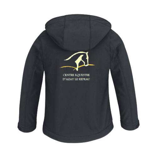 JK969 - Softshell enfant capuche amovible floqué cœur & dos