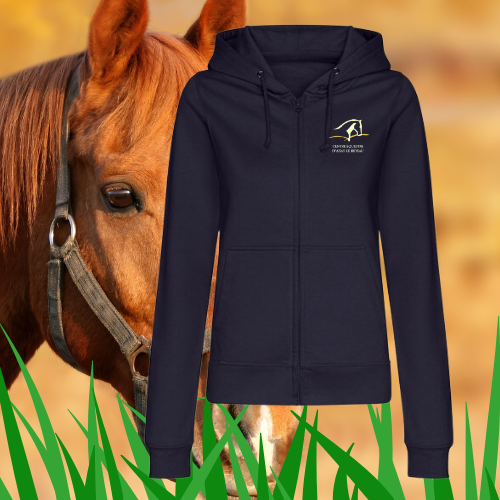 JH50F - Sweat-shirt zippé à capuche femme brodé coeur & dos