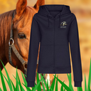 JH50F - Sweat-shirt zippé à capuche femme brodé coeur & dos