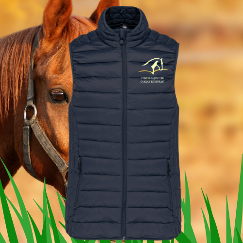 Doudoune homme légère sans manches, brodée coeur & dos