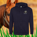 JH050 - Sweat-shirt zippé à capuche brodé coeur & dos