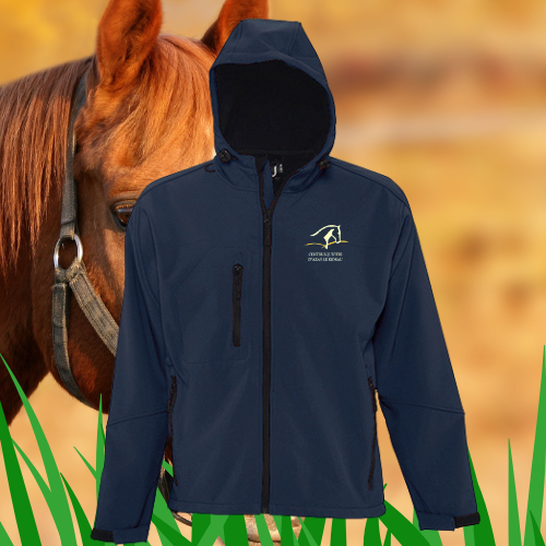 L848 - Softshell capuche Homme floqué coeur & dos